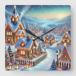 Regalo de reloj de pared de Winter Village