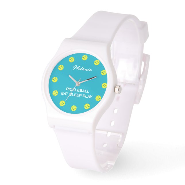 Regalo de reloj de pickleball personalizado para m (Ángulo)