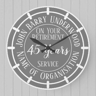 Regalo de retiro con años sirvidos de reloj grande