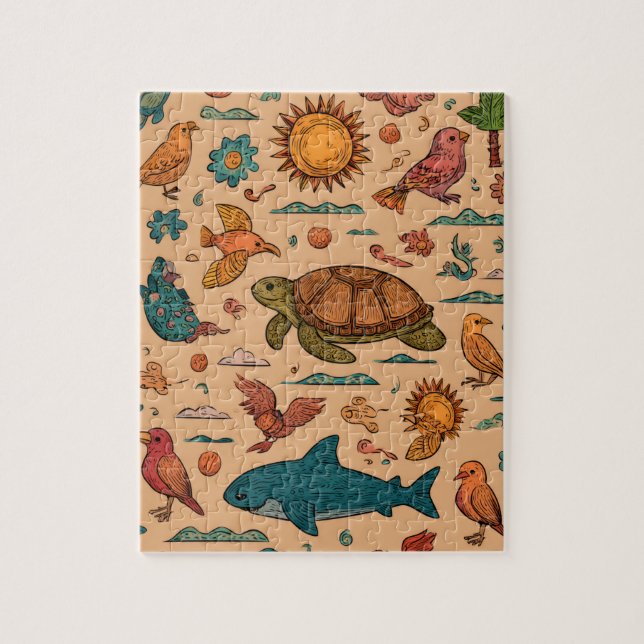 Regalo de Rompecabezas de Animales de Verano en la (Vertical)