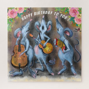 Regalo de rompecabezas de cumpleaños con banda de