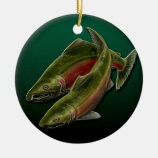 Regalo de salmón personalizado del ornamento de pe