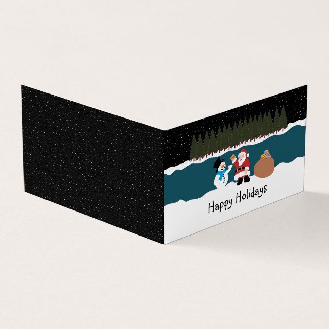 Regalo de Santa Claus, tarjeta de Navidades de fot (Exterior)