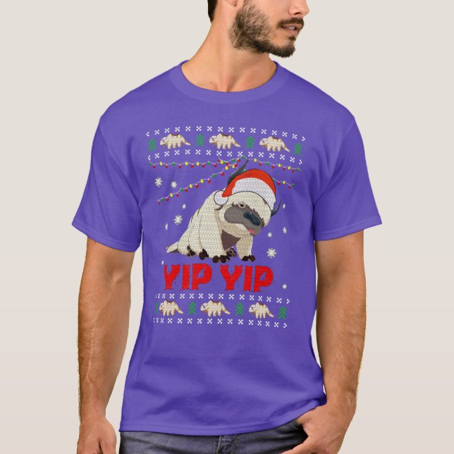 Regalo de suéter feo de Navidad Appa Sky Bison yip (Anverso)