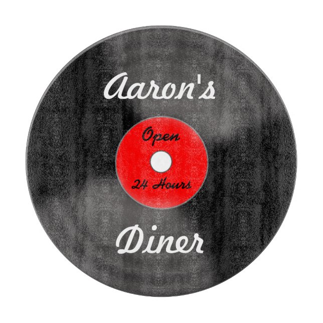 Regalo de tabla de cortar cocina disco personaliza (Anverso)