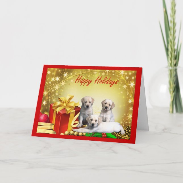 Regalo de tarjeta de Navidades Labrador Retriever8 (Anverso)
