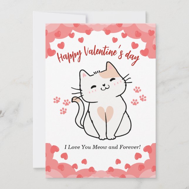 Regalo de tarjetas para Día de San Valentín de gat (Anverso)