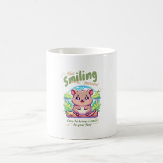 Regalo de taza de café linda del marsupial sonrien