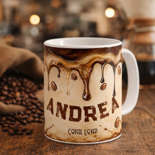 Regalo de taza de goteo de café beige retro con no