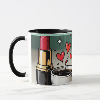 Regalo de taza estética de maquillaje y café para 