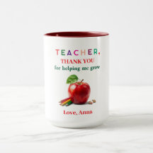 Regalo de taza para maestro – Mensaje de agradecim