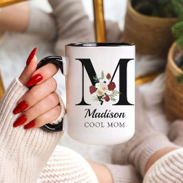 Regalo de Taza Personalizada con Inicial Floral El
