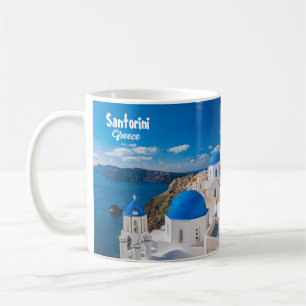 Regalo de tazas de café escénico de Santorini Grec
