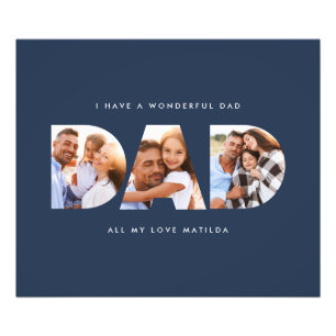 Regalo de tipografía moderna para papá con foto de