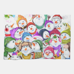 Regalo de toalla de cocina para Navidades Snowmans