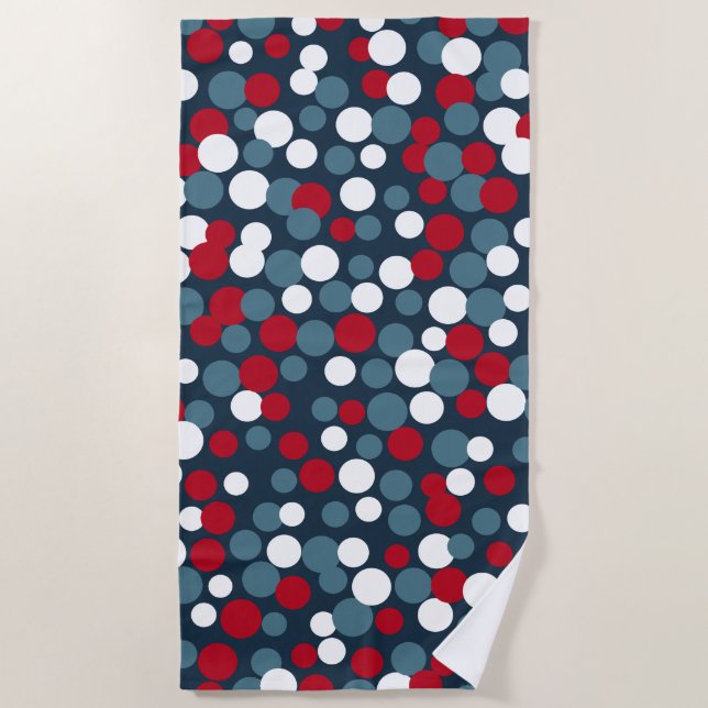 Regalo de toalla de piscina Patriotic Dots Beach (Anverso)