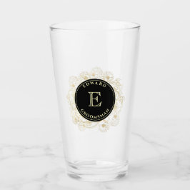 Regalo de vaso de pinta para padrino de oro negro