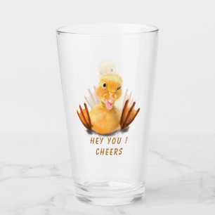 Regalo de vaso divertido con pato juguetón feliz -