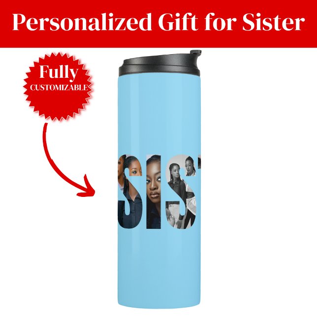 Regalo de vaso térmico con collage de fotos de her (Sisters Photo Collage Thermal Tumbler Gift)