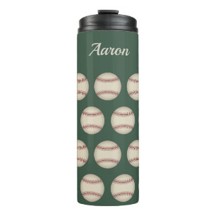 Regalo de vaso térmico de béisbol verde personaliz