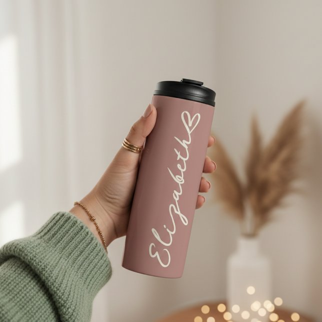 Regalo de vaso térmico personalizado para ella o m (Custom Name Thermal Tumbler Gift for Her & Mom, Bridesmaid Personalized Bridal Party Tumbler)