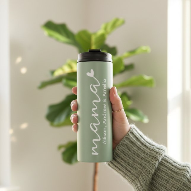 Regalo de vaso térmico personalizado para mamá de  (Personalized Mug for Mom Mother’s Day Gift, Custom Name Tumbler Gift for Mom from Kids)
