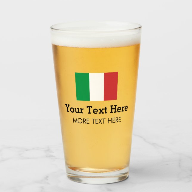 Regalo de vidrio de cerveza de la bandera italiana (Anverso (lleno))