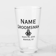 Regalo de vidrio de pinta de Anchor Groomsman