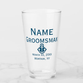Regalo de vidrio de pinta de Anchor Groomsman