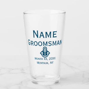 Regalo de vidrio de pinta de Anchor Groomsman