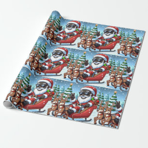 Regalo Decoraciones navideñas de Papá Noel Negro - Papel