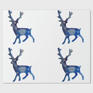 Regalo Deer Watercolor Mandala Holiday Papel de ajuste