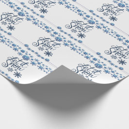Regalo Dejar que nieve azul blanco papel de envolvimiento