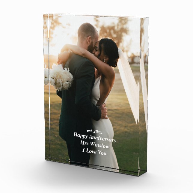 Regalo del Aniversario del Bloque de Foto Acrílico (Derecha)