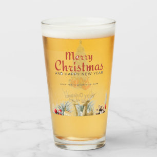 Regalo del árbol de la feliz navidad, taza de vidr
