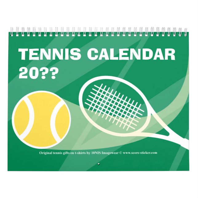 Regalo del calendario de tenis con ilustraciones c (Tapa)