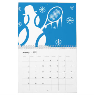 Regalo del calendario de tenis con ilustraciones c