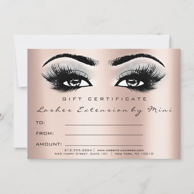 Regalo del certificado de maquillaje gris rosa de  (Anverso)