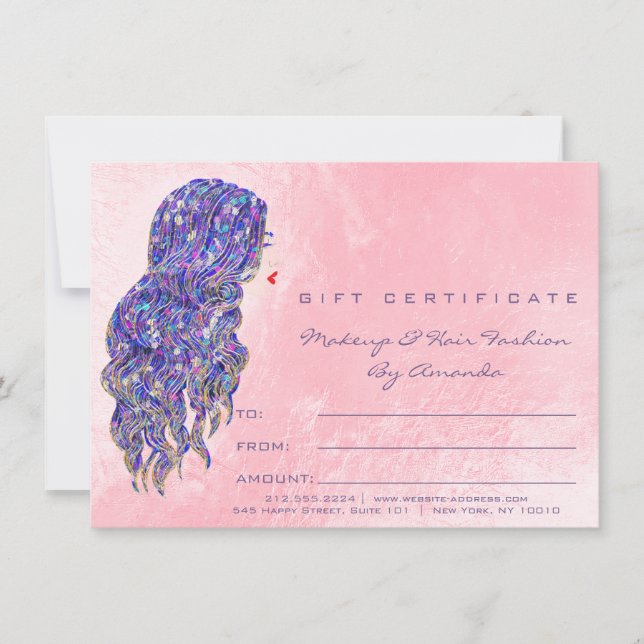 Regalo del certificado de maquillaje para peluquer (Anverso)