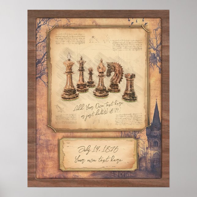 Regalo del jugador de arte de piezas de ajedrez an (Frente)