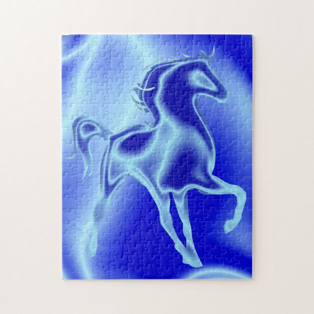 Regalo del rompecabezas del caballo azul (Vertical)