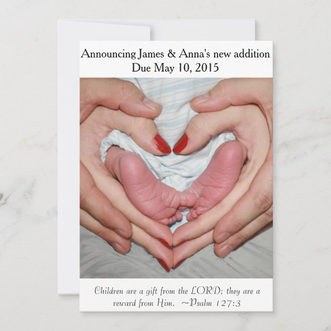 Regalo del Señor ~ Invitación del embarazo (Anverso)