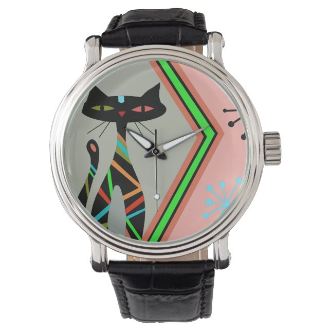 Regalo del tiempo de reloj de estrellas de gatos m (Anverso)
