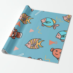 Regalo Diseño de animales curados Papel de patrón sin sol