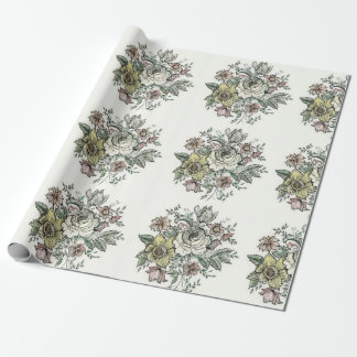 Regalo Diseño de Floraison sobre papel de embalaje