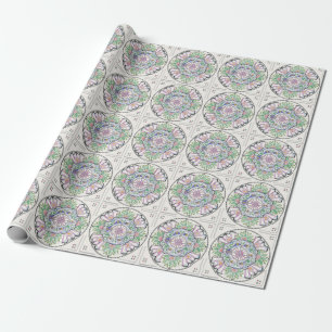 Regalo Diseño de Mandala Floribunda sobre papel envolvent