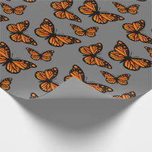 Diseño de mariposa monarca - Papel de envolvimient