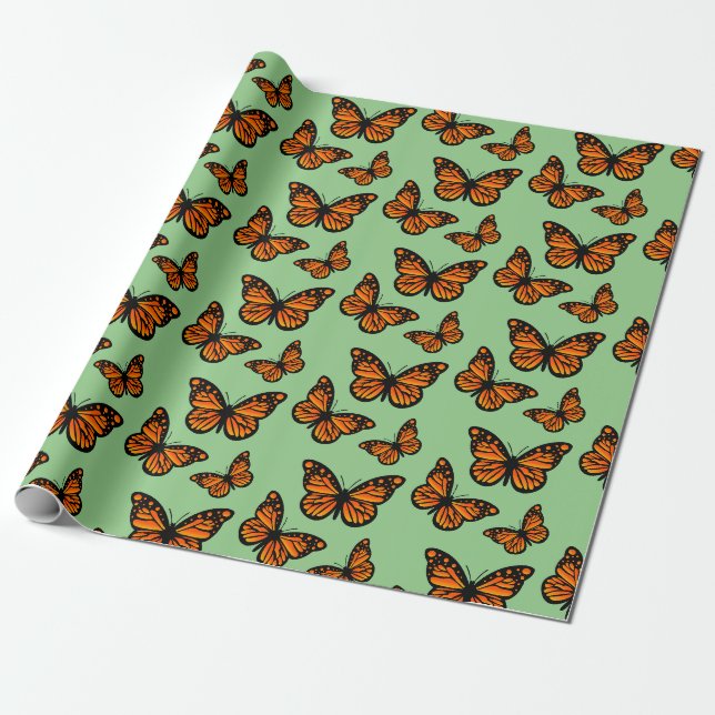 Regalo Diseño de mariposa monarca - Papel de envolvimient (Desenrollado)