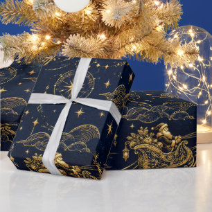 Regalo Diseño de papel pintado de Santa Celestial LUXUOSO