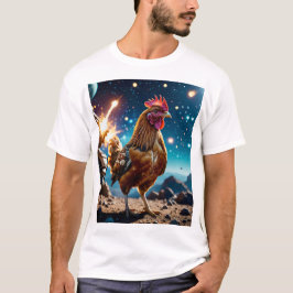 Regalo divertido de camisetas de pollo espacial